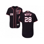 Men's Majestic Washington Nationals #28 Jayson Werth Navy Blue Flexbase Authentic Collection MLB Jersey