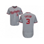 Men's Majestic Washington Nationals #3 Michael Taylor Grey Flexbase Authentic Collection MLB Jersey