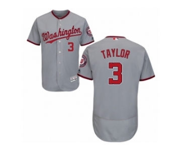 Men's Majestic Washington Nationals #3 Michael Taylor Grey Flexbase Authentic Collection MLB Jersey