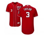 Men's Majestic Washington Nationals #3 Michael Taylor Red Flexbase Authentic Collection MLB Jersey