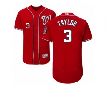 Men's Majestic Washington Nationals #3 Michael Taylor Red Flexbase Authentic Collection MLB Jersey