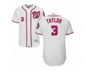 Men's Majestic Washington Nationals #3 Michael Taylor White Flexbase Authentic Collection MLB Jersey