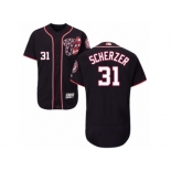 Men's Majestic Washington Nationals #31 Max Scherzer Navy Blue Flexbase Authentic Collection MLB Jersey