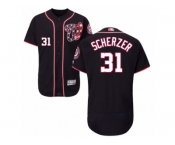 Men's Majestic Washington Nationals #31 Max Scherzer Navy Blue Flexbase Authentic Collection MLB Jersey