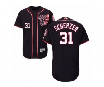 Men's Majestic Washington Nationals #31 Max Scherzer Navy Blue Flexbase Authentic Collection MLB Jersey