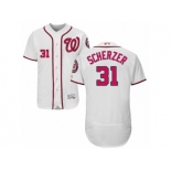 Men's Majestic Washington Nationals #31 Max Scherzer White Flexbase Authentic Collection MLB Jersey