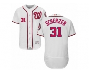 Men's Majestic Washington Nationals #31 Max Scherzer White Flexbase Authentic Collection MLB Jersey