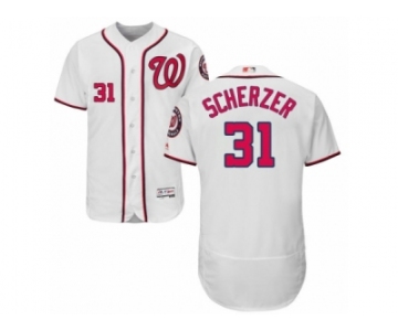 Men's Majestic Washington Nationals #31 Max Scherzer White Flexbase Authentic Collection MLB Jersey