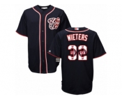 Men's Majestic Washington Nationals #32 Matt Wieters Authentic Navy Blue Team Logo Fashion Cool Base MLB Jersey