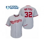 Men's Majestic Washington Nationals #32 Matt Wieters Replica Grey Road Cool Base MLB Jersey