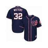 Men's Majestic Washington Nationals #32 Matt Wieters Replica Navy Blue Alternate 2 Cool Base MLB Jersey