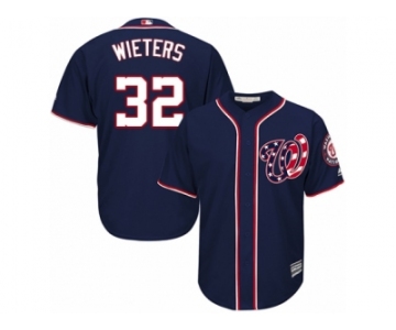 Men's Majestic Washington Nationals #32 Matt Wieters Replica Navy Blue Alternate 2 Cool Base MLB Jersey