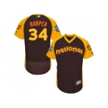 Men's Majestic Washington Nationals #34 Bryce Harper Brown 2016 All-Star National League BP Authentic Collection Flex Base MLB Jersey