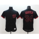 Men's Majestic Washington Nationals #34 Bryce Harper Lights Out Black Flexbase Authentic Collection MLB Jersey