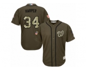 Men's Majestic Washington Nationals #34 Bryce Harper White Flexbase Authentic Collection MLB Jersey