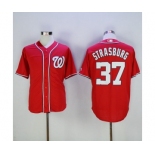 Men's Majestic Washington Nationals #37 Stephen Strasburg Authentic Red Cool Base MLB Jersey