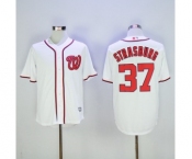 Men's Majestic Washington Nationals #37 Stephen Strasburg Authentic White Cool Base MLB Jersey