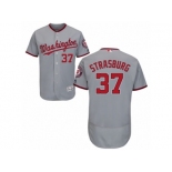 Men's Majestic Washington Nationals #37 Stephen Strasburg Grey Flexbase Authentic Collection MLB Jersey