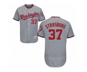 Men's Majestic Washington Nationals #37 Stephen Strasburg Grey Flexbase Authentic Collection MLB Jersey