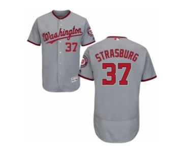 Men's Majestic Washington Nationals #37 Stephen Strasburg Grey Flexbase Authentic Collection MLB Jersey