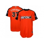 Men's Majestic Washington Nationals #37 Stephen Strasburg Replica Orange National League 2017 MLB All-Star MLB Jersey