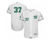 Men's Majestic Washington Nationals #37 Stephen Strasburg White Celtic Flexbase Authentic Collection MLB Jersey