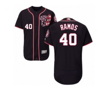 Men's Majestic Washington Nationals #40 Wilson Ramos Navy Blue Flexbase Authentic Collection MLB Jersey