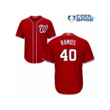 Men's Majestic Washington Nationals #40 Wilson Ramos Replica Red Alternate 1 Cool Base MLB Jersey