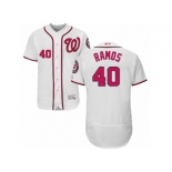 Men's Majestic Washington Nationals #40 Wilson Ramos White Flexbase Authentic Collection MLB Jersey