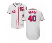 Men's Majestic Washington Nationals #40 Wilson Ramos White Flexbase Authentic Collection MLB Jersey