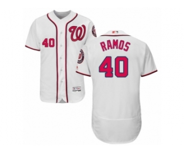 Men's Majestic Washington Nationals #40 Wilson Ramos White Flexbase Authentic Collection MLB Jersey