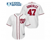 Men's Majestic Washington Nationals #47 Gio Gonzalez Authentic White Home Cool Base MLB Jersey