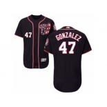 Men's Majestic Washington Nationals #47 Gio Gonzalez Navy Blue Flexbase Authentic Collection MLB Jersey