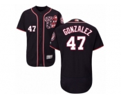 Men's Majestic Washington Nationals #47 Gio Gonzalez Navy Blue Flexbase Authentic Collection MLB Jersey