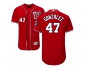 Men's Majestic Washington Nationals #47 Gio Gonzalez Red Flexbase Authentic Collection MLB Jersey