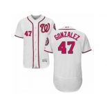 Men's Majestic Washington Nationals #47 Gio Gonzalez White Flexbase Authentic Collection MLB Jersey