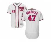 Men's Majestic Washington Nationals #47 Gio Gonzalez White Flexbase Authentic Collection MLB Jersey