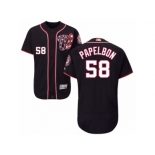 Men's Majestic Washington Nationals #58 Jonathan Papelbon Navy Blue Flexbase Authentic Collection MLB Jersey