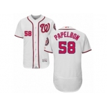 Men's Majestic Washington Nationals #58 Jonathan Papelbon White Flexbase Authentic Collection MLB Jersey