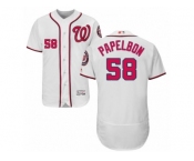 Men's Majestic Washington Nationals #58 Jonathan Papelbon White Flexbase Authentic Collection MLB Jersey