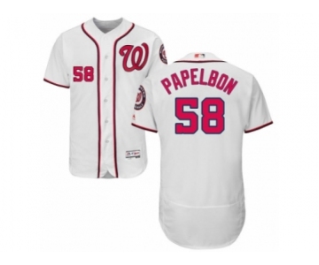 Men's Majestic Washington Nationals #58 Jonathan Papelbon White Flexbase Authentic Collection MLB Jersey