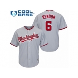 Men's Majestic Washington Nationals #6 Anthony Rendon Authentic Grey Road Cool Base MLB Jersey