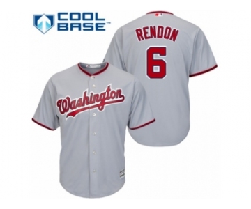 Men's Majestic Washington Nationals #6 Anthony Rendon Authentic Grey Road Cool Base MLB Jersey