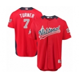 Men's Majestic Washington Nationals #7 Trea Turner Game Red National League 2018 MLB All-Star MLB Jersey