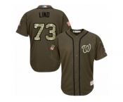 Men's Majestic Washington Nationals #73 Adam Lind Authentic Green Salute to Service MLB Jersey