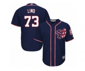 Men's Majestic Washington Nationals #73 Adam Lind Replica Navy Blue Alternate 2 Cool Base MLB Jersey