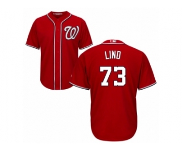 Men's Majestic Washington Nationals #73 Adam Lind Replica Red Alternate 1 Cool Base MLB Jersey