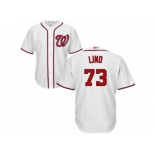 Men's Majestic Washington Nationals #73 Adam Lind Replica White Home Cool Base MLB Jersey