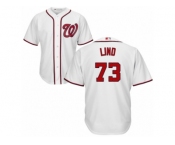 Men's Majestic Washington Nationals #73 Adam Lind Replica White Home Cool Base MLB Jersey