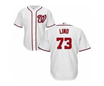 Men's Majestic Washington Nationals #73 Adam Lind Replica White Home Cool Base MLB Jersey